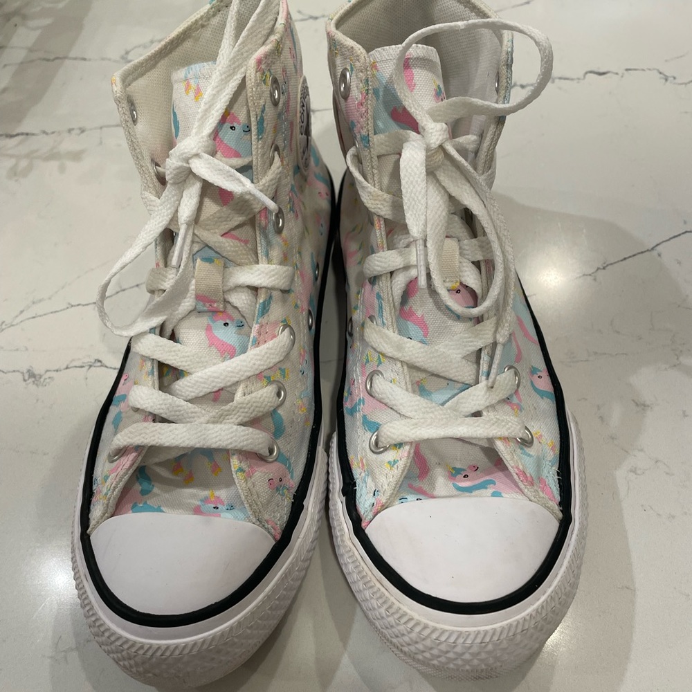 Converse All-Stars Hi-top Pink/Blue Unicorn Girls Size 4